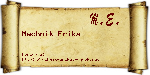 Machnik Erika névjegykártya